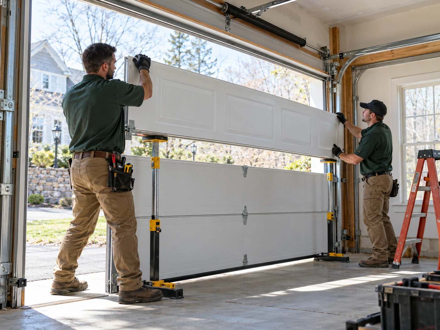 Garage Door Installation Architectural Illustration