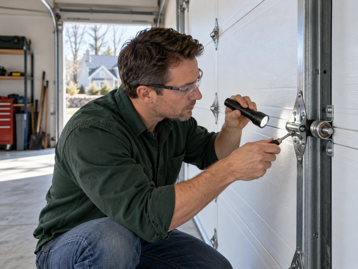 Garage Door Maintenance Architectural Illustration